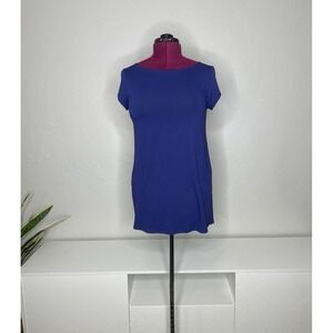 Eileen Fisher Jersey Tunic Women's PS Purple Short Sleeve‎ Viscose